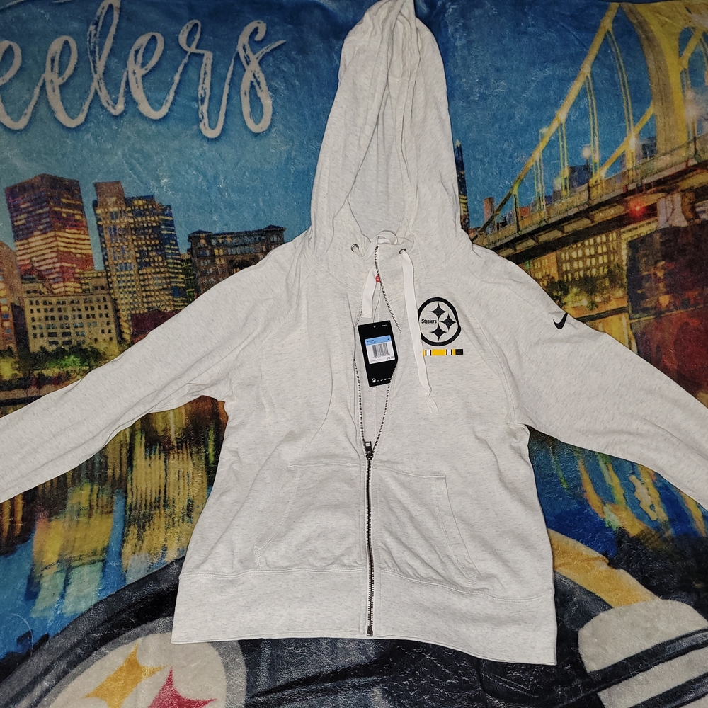 Nike Gray Zip-Up Hoodie with Logo